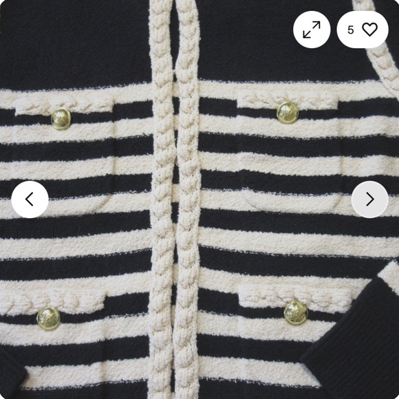 J.Crew Odette Sweater Lady Jacket in Black Muslin Striped Boucher Cardigan - Picture 9 of 10